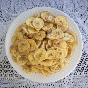 Chicharritas, plátano frito