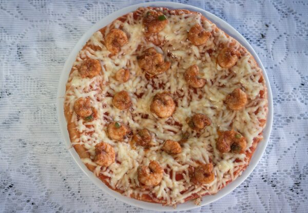 Pizza de camarones