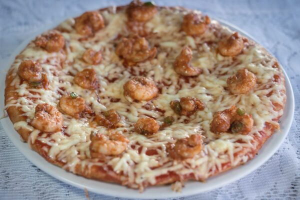 Pizza de camarones